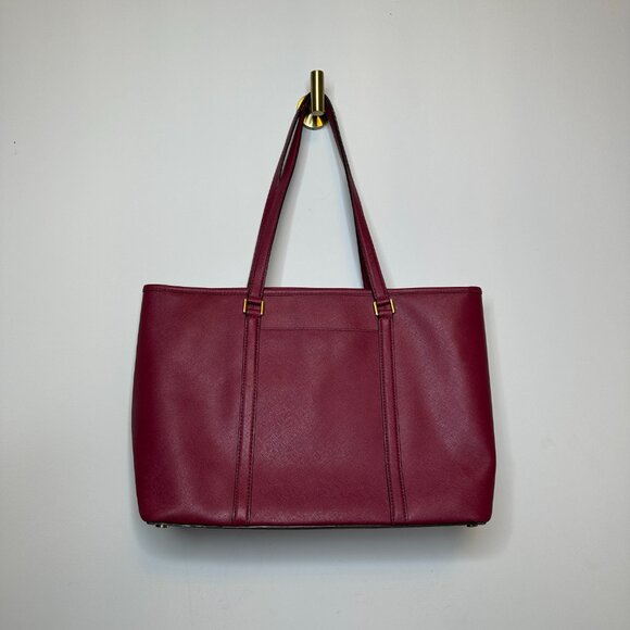 Michael Kors Sady Medium Saffiano Leather Tote Bag Dark Red - Picture 5 of 5